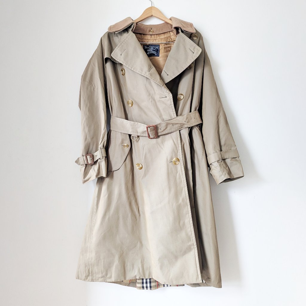 48 Regular Vintage 90s Burberry Trench Coat With Removable Wool Lining